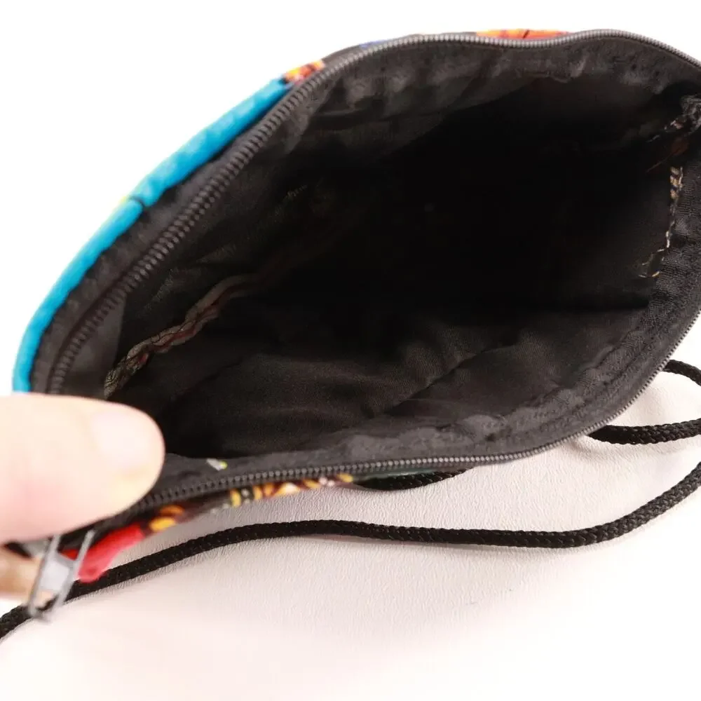 Bohemian Crossbody Handbag Women S Multicolor Patch Fabric Purse Lined Bag